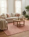 Woven Seaside Jute Collection Area Rug - Savannah (Light Pink) Rectangle Light Pink  lifestyle 7
