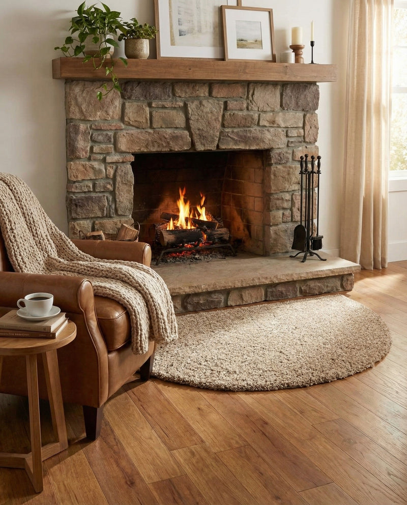 Plush Oasis Collection Area Rug - Serenity (Taupe) Hearth Taupe  lifestyle 57