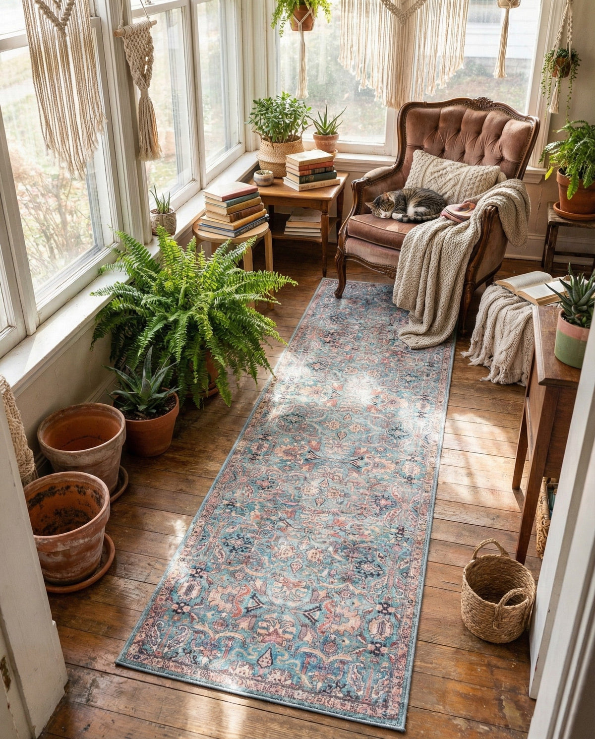 Vintage Memories Collection Area Rug -  Memories Runner Blue  lifestyle 85