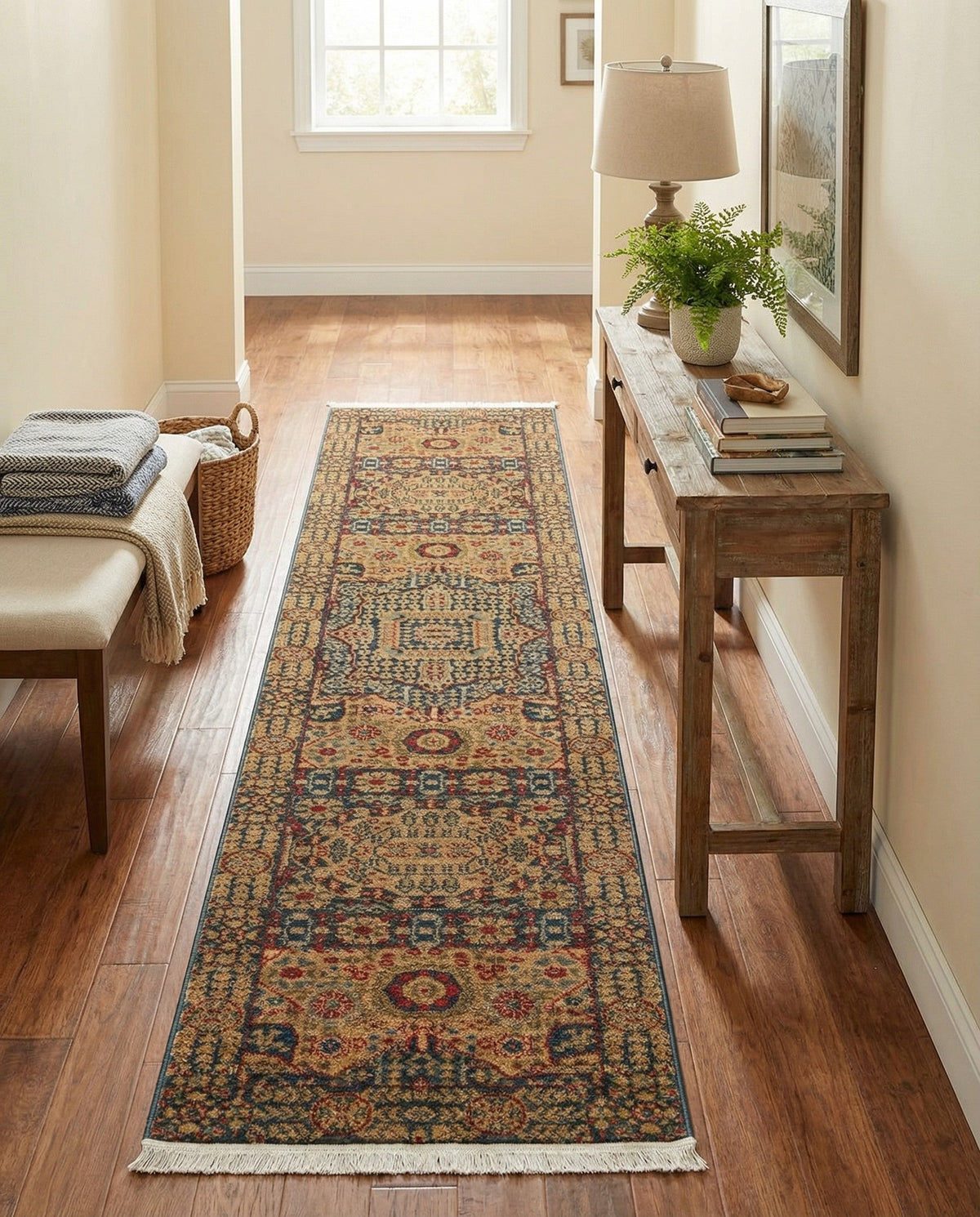 Ottoman Elegance Collection Area Rug - Sultan Runner Blue  lifestyle 163