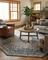 Coastal Haven Collection Area Rug - Seabreeze (Blue) Octagon Blue  lifestyle 55