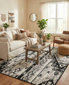 Cascade Range Collection Area Rug - Hood (Black and White) Rectangle Black and White  lifestyle 18