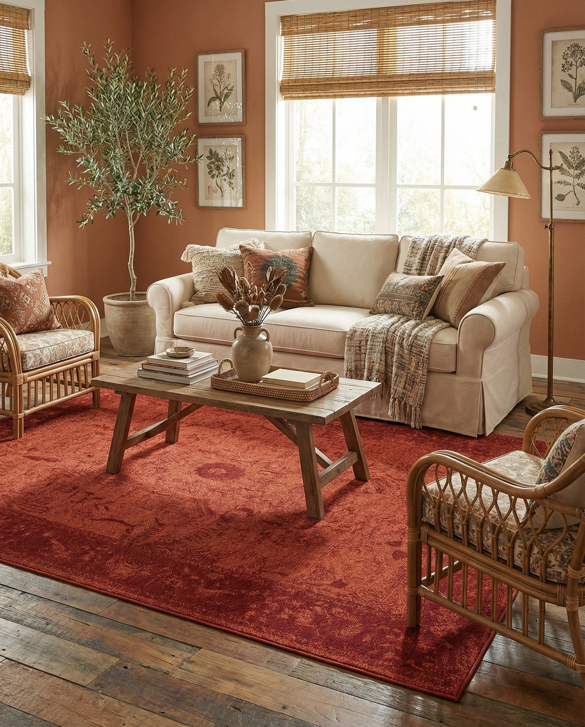 Horizon Collection Area Rug -  Apex (Rust Red) Rectangle Rust Red  lifestyle 21