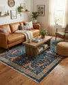 Seville Stripes Collection Area Rug -  Malaga (Navy Blue) Rectangle Navy Blue  lifestyle 37