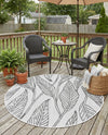 Seaside Blooms Collection Area Rug -  Evergreen (Charcoal Ivory) Round Charcoal Ivory  lifestyle 19