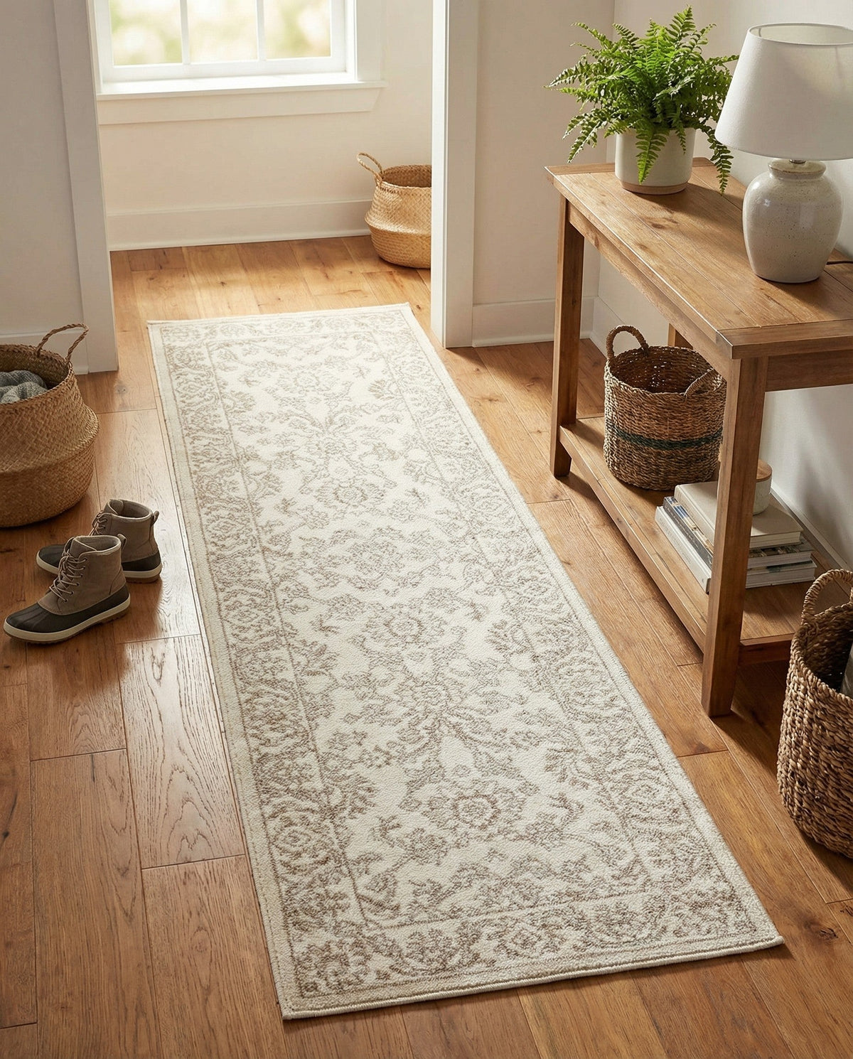 Savannah Elegance Collection Area Rug - Augusta (Ivory) Runner Ivory  lifestyle 106
