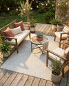 Tribal Terrace Treasures Collection Area Rug - Mayan Marina (Light Gray) Rectangle Light Gray  lifestyle 21