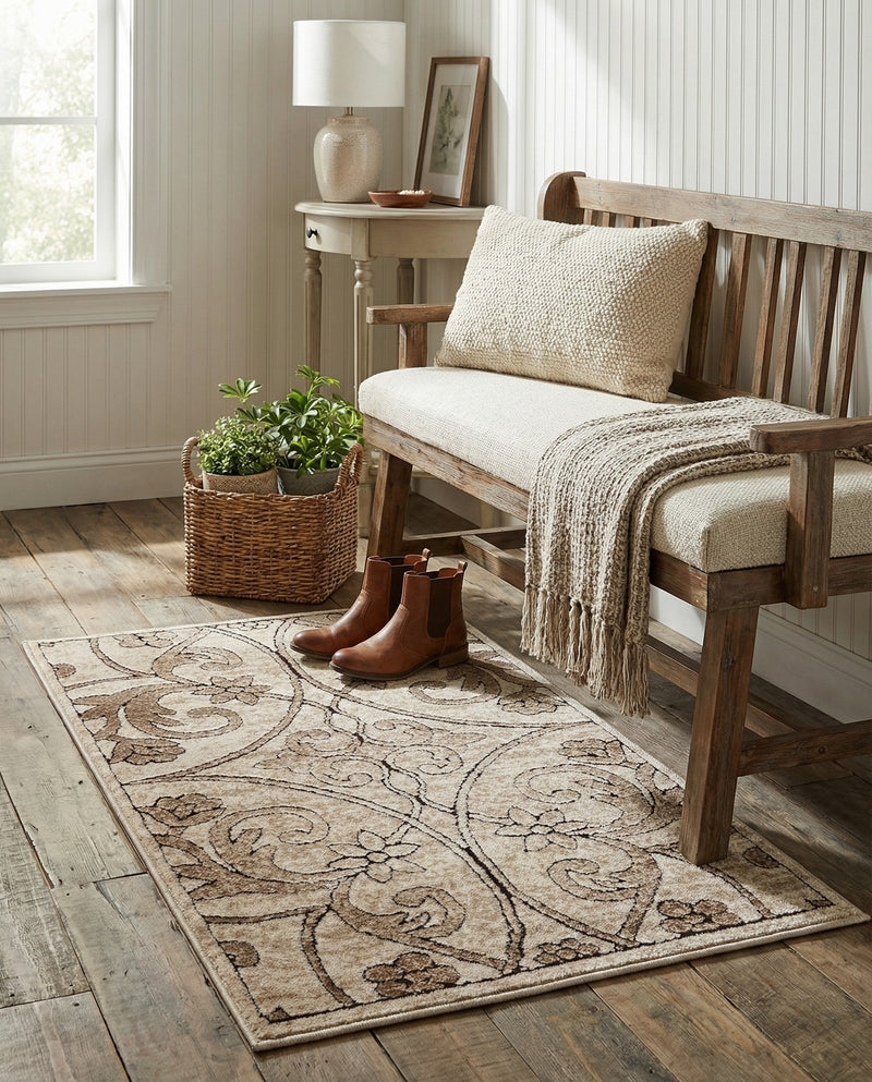 Andes Summit Collection Area Rug -  Merida Rectangle Dark Beige  lifestyle 21