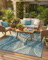 Seaside Blooms Collection Area Rug -  Evergreen (Teal) Rectangle Teal  lifestyle 11