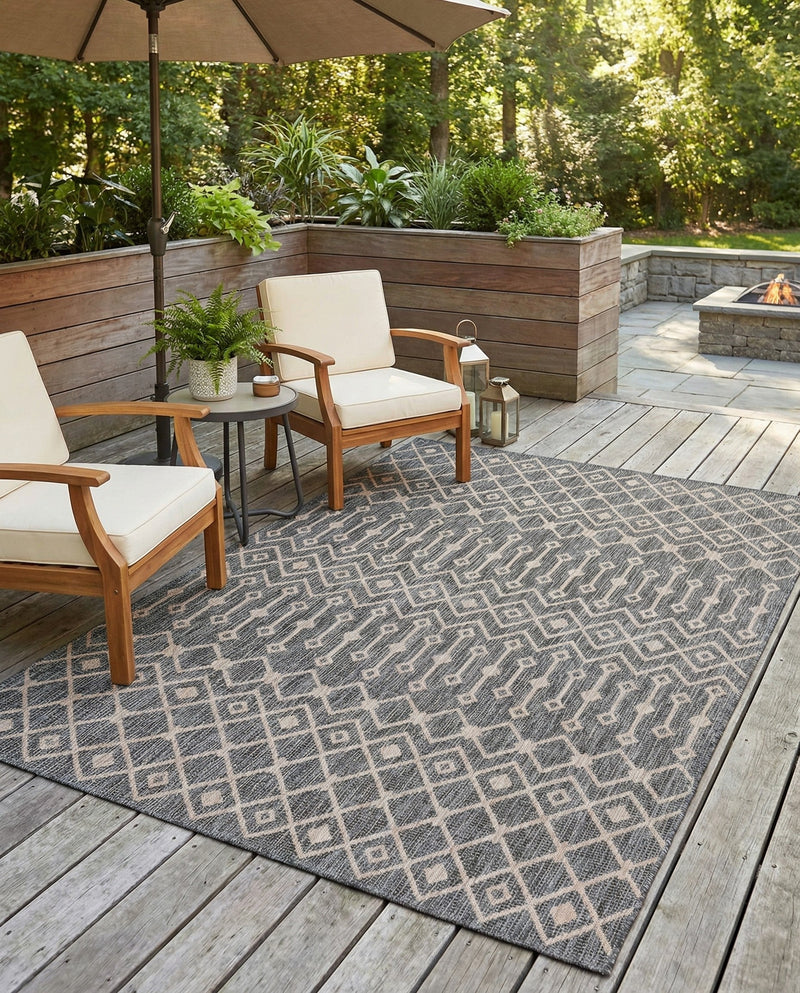 Savannah Pergola Collection Area Rug -  Pergola (Charcoal Gray) Rectangle Charcoal Gray  lifestyle 16