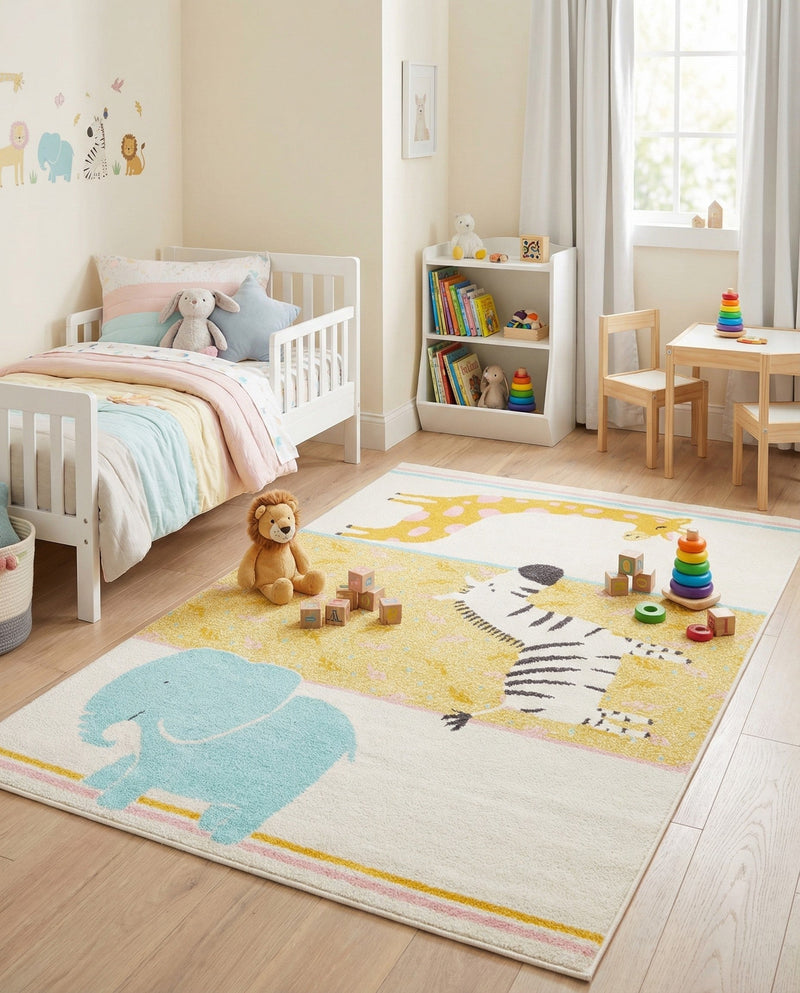 Wonder Tykes Collection Area Rug -  Wonderland Rectangle Ivory  lifestyle 13