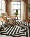 Aegean Labyrinth Collection Area Rug -  Mykonos Rectangle Black  lifestyle 28