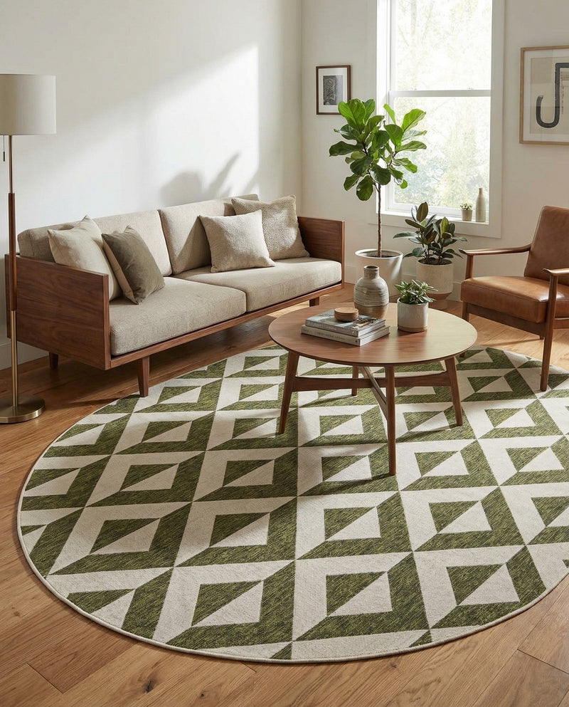 Urban Oasis Rugs Collection Area Rug -  Highrise (Green) Oval Green  lifestyle 47
