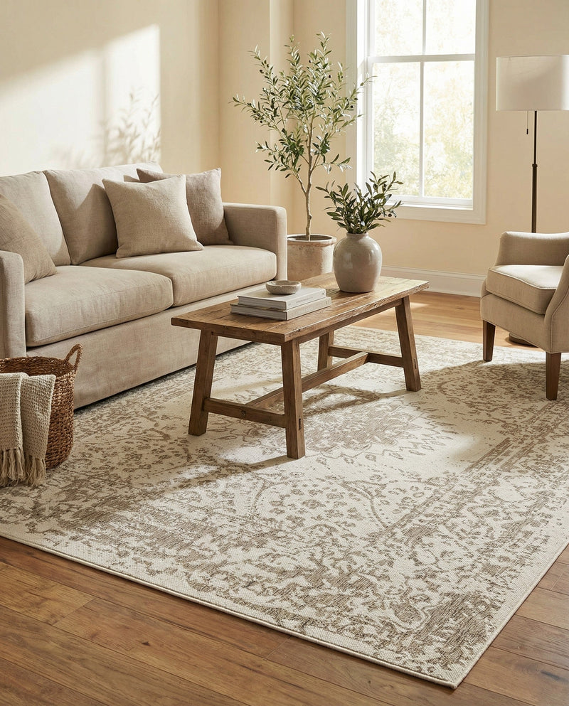 Patio Heritage Collection Area Rug -  Lafayette (Gray) Rectangle Gray  lifestyle 27