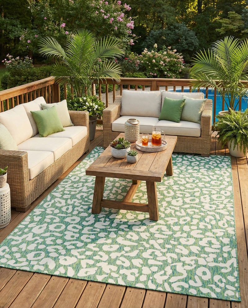 Savannah Escape Collection Area Rug -  Amazon (Green Blue) Rectangle Green Blue  lifestyle 36
