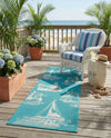 Seaside Haven Rugs Collection Area Rug -  Beachcomber Runner Teal  lifestyle 69