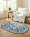 Patio Heritage Collection Area Rug -  Augusta (Blue) Oval Blue  lifestyle 65