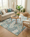 Seaside Blooms Collection Area Rug -  Serene Rectangle Light Blue  lifestyle 76