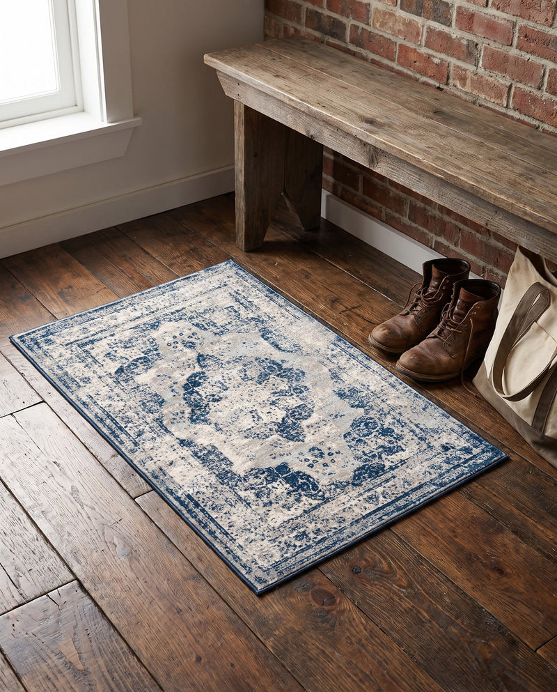 Riviera Elegance Collection Area Rug -  Menton (Blue) Rectangle Blue  lifestyle 37