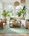 Savannah Escape Collection Area Rug -  Amazon (Green Blue) Square Green Blue  lifestyle 22