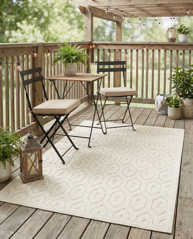 Garden Lattice Charm Collection Area Rug - Arbor (Ivory) Rectangle Ivory  lifestyle 5