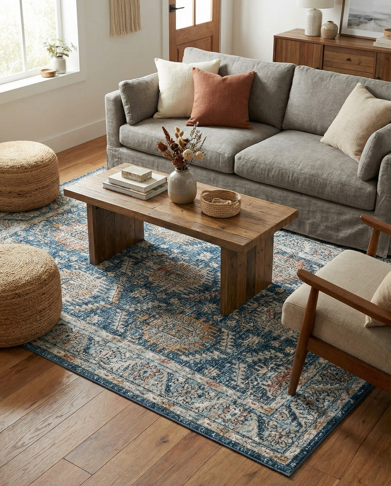 Mykonos Manor Collection Area Rug -  Paros Rectangle Blue  lifestyle 11