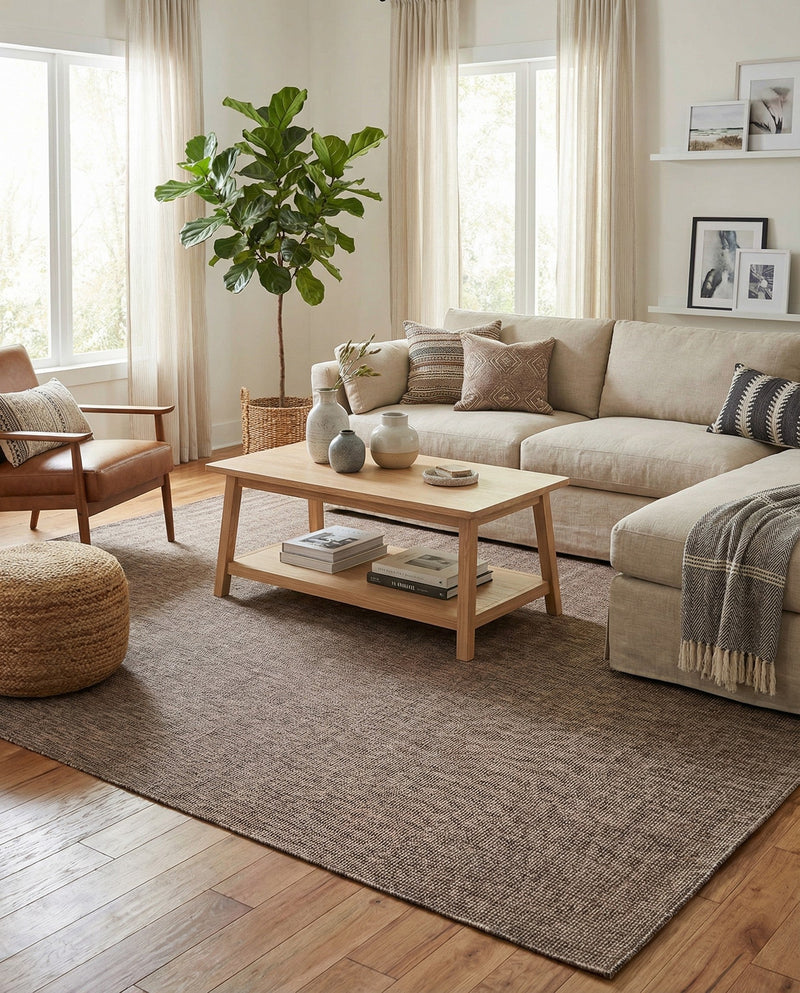 Seaside Serenity Collection Area Rug - Veranda (Light Brown) Rectangle Light Brown  lifestyle 36