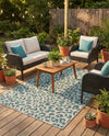 Savannah Escape Collection Area Rug -  Amazon (Teal) Rectangle Teal  lifestyle 9