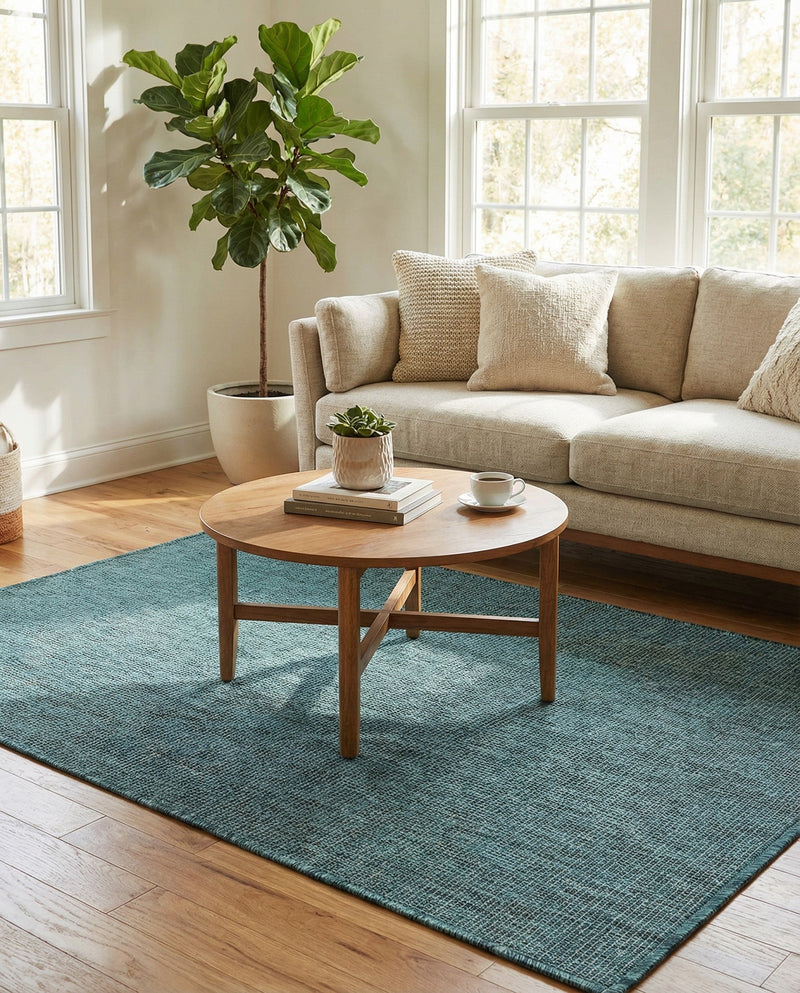 Seaside Serenity Collection Area Rug - Veranda (Teal) Rectangle Teal  lifestyle 12