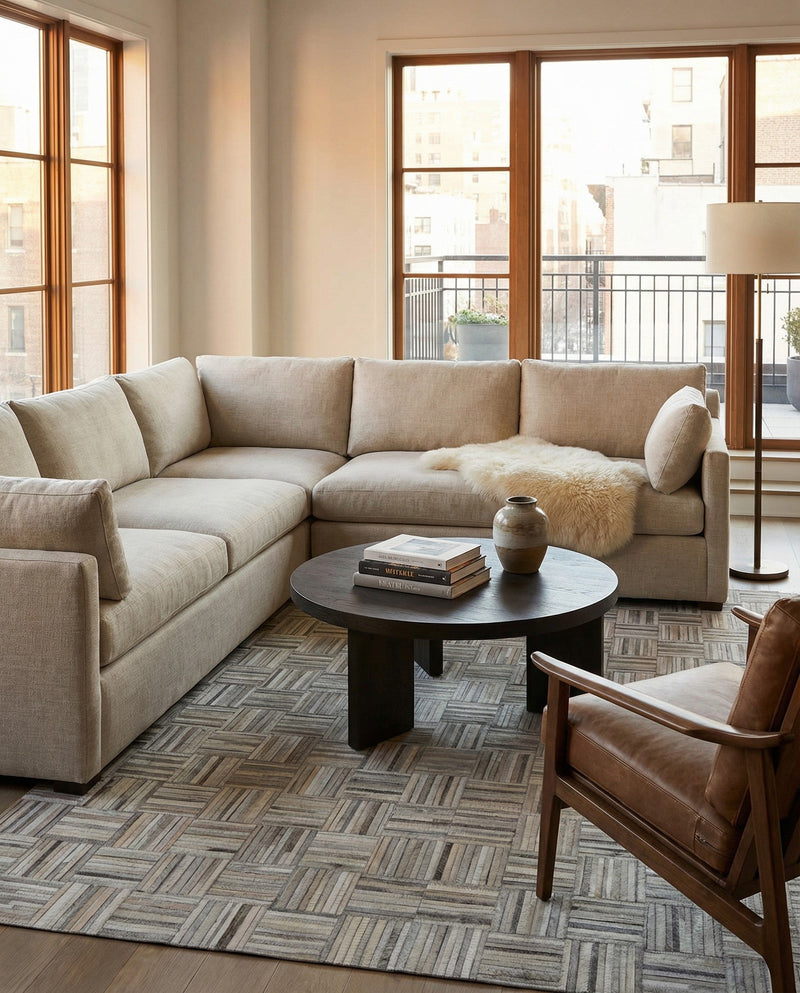Savannah Hideaway Collection Area Rug - Savannah Square Light Brown Ivory  lifestyle 37