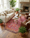 Heritage Elegance Collection Area Rug -  Fontainebleau Octagon Red  lifestyle 54