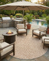 Urban Oasis Rugs Collection Area Rug -  Terrace (Dark Beige) Round Dark Beige  lifestyle 72