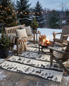 Garden Festivity Collection Area Rug - Evergreen Rectangle Black and White  lifestyle 14