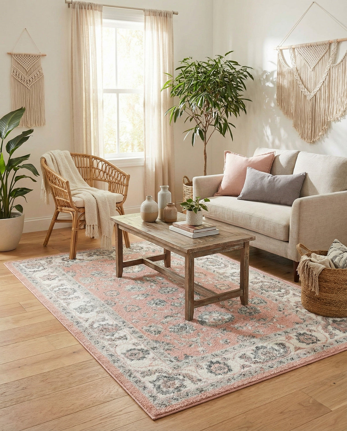 Adriana Terrace Collection Area Rug -  Positano (Rose) Rectangle Rose  lifestyle 20