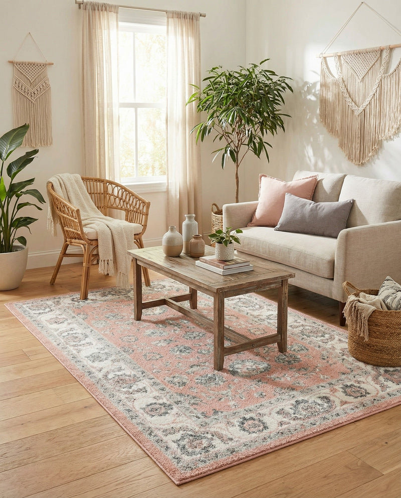 Adriana Terrace Collection Area Rug -  Positano (Rose) Rectangle Rose  lifestyle 20