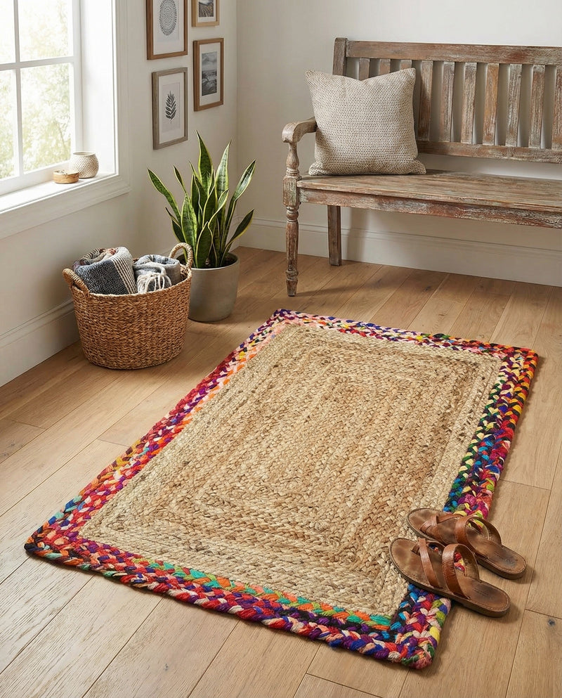 Woven Seaside Jute Collection Area Rug - Seabrook Rectangle Natural  lifestyle 19