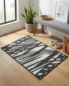 Urban Terrace Collection Area Rug -  Queens Rectangle Black and White  lifestyle 8