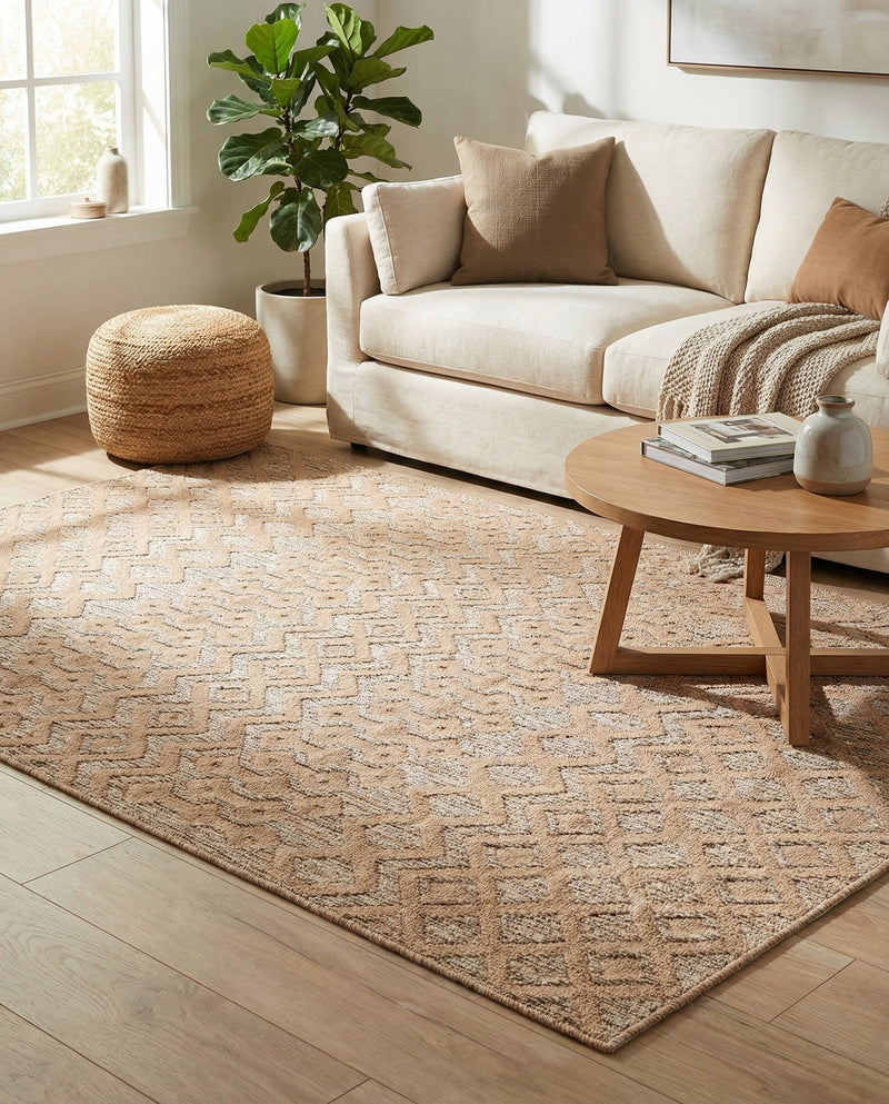 Garden Lattice Charm Collection Area Rug -  Pergola (Beige) Rectangle Beige  lifestyle 10