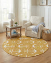 Seaside Haven Rugs Collection Area Rug - Sapphire (Yellow) Round Yellow  lifestyle 39