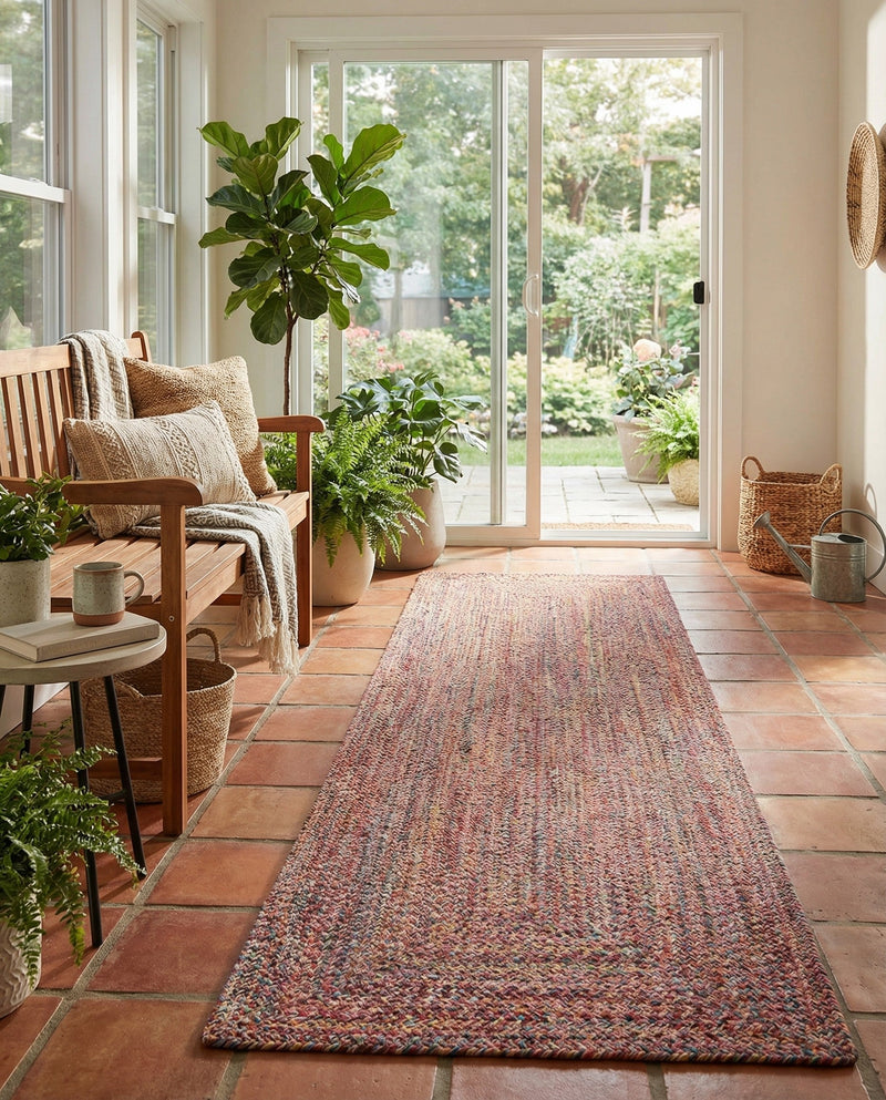 Sustainable Strands Indoor-Outdoor Oasis Collection Area Rug -  Sandbar (Multi) Runner Multi  lifestyle 48