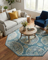 Arcadia Rugs Collection Area Rug -  Atlantis (Gray and Blue) Octagon Gray and Blue  lifestyle 75
