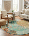 Urban Terrace Collection Area Rug -  Portico Round Multi  lifestyle 67