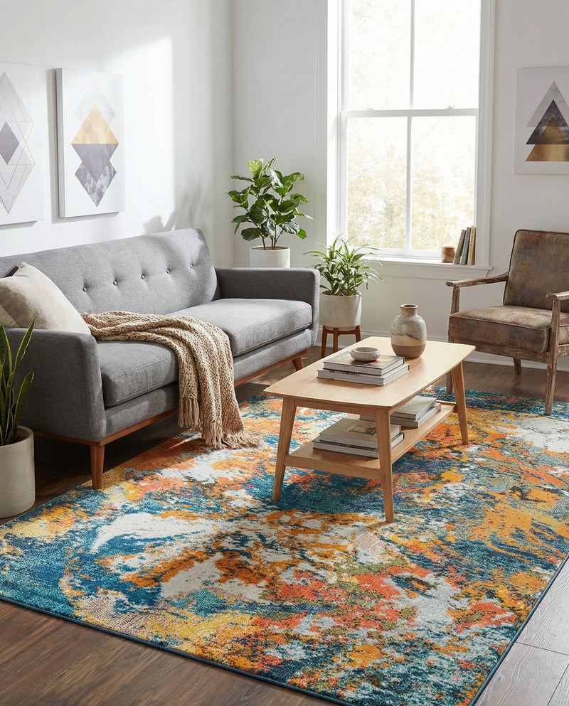 Colorburst Oasis Collection Area Rug -  Chroma Rectangle Multi  lifestyle 19