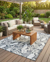Seaside Blooms Collection Area Rug -  Serene Rectangle Black  lifestyle 52