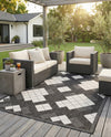 Urban Terrace Collection Area Rug -  Williamsburg Rectangle Black and White  lifestyle 5