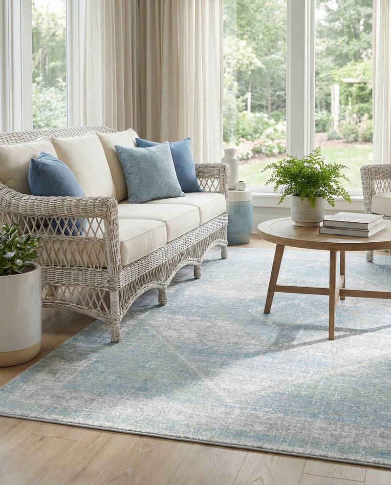Aegean Elegance Washables Collection Area Rug -  Delos Rectangle Gray Green  lifestyle 12