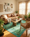 Baroque Era Collection Area Rug - Versailles (Spring Green) Rectangle Spring Green  lifestyle 24