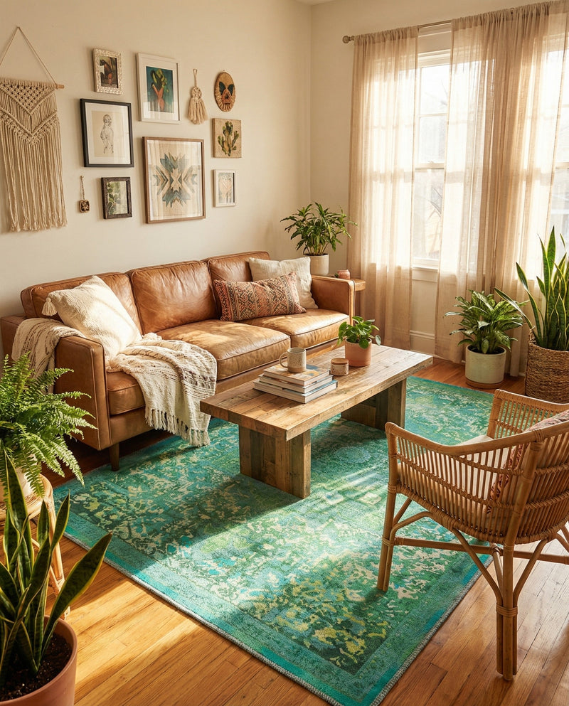 Baroque Era Collection Area Rug - Versailles (Spring Green) Rectangle Spring Green  lifestyle 24