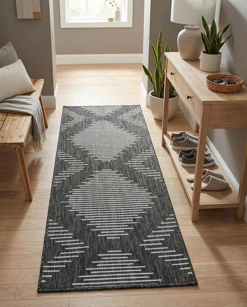 Urban Terrace Collection Area Rug -  Chelsea (Charcoal Gray) Runner Charcoal Gray  lifestyle 83