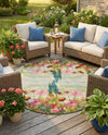 Seaside Blooms Collection Area Rug -  Amalfi Round Multi  lifestyle 50
